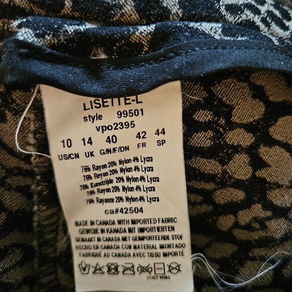 Lisette L Montreal Leopard Pull-on Stretch Fabric Pants - Size 10 - Picture 4 of 5